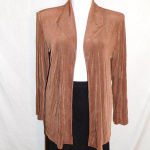 Size 3 Chicos Travelers Brown Slinky Jacket NWT